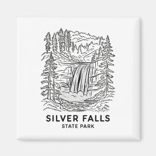 Aimant Parc d'État de Silver Falls Oregon Camping Chute d