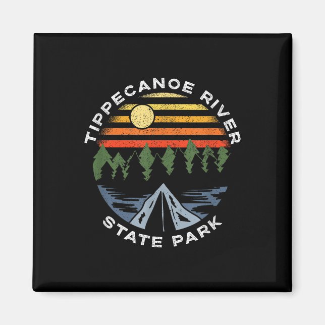 Aimant Parc d'État de Tippecanoe River Camping en forêt d (Devant)