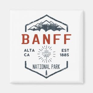 Aimant Parc national Banff Canada Vintage en détresse