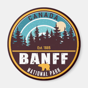 Aimant Parc national Banff Canada Vintage Voyage