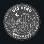 Aimant Parc national Big Bend Monoline<br><div class="desc">Design monoline Big Bend. Le parc national Big Bend est situé dans le sud-ouest du Texas et comprend toute la chaîne de montagnes du Chisos et une grande partie du désert du Chihuahuan.</div>