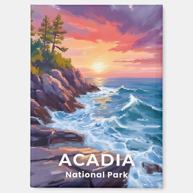 Aimant Parc national d'Acadia | Otter Cliffs Maine Voyage (Recto)