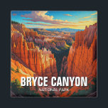Aimant Parc national de Bryce Canyon Utah Sunset<br><div class="desc">Le Bryce Canyon, situé dans le sud de l'Utah, est un magnifique parc national connu pour ses paysages uniques et surréalistes. Célèbre pour sa collection de hoodoos—hautes, minces flèches de roche formées par l'érosion—le parc abrite quelques-unes des formations géologiques les plus frappantes du monde. Ces piliers rocheux orange, rouge et...</div>