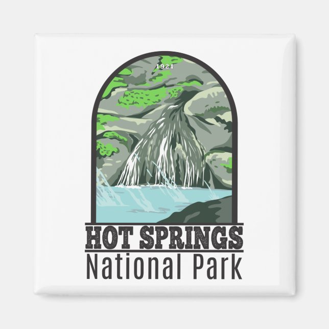 Aimant Parc national de Hot Springs Arkansas Vintage (Devant)