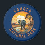 Aimant Parc national de Kruger Afrique du Sud Elephant Re<br><div class="desc">Conception d'oeuvres vectorielles Kruger. Le parc national Kruger,  situé dans le nord-est de l'Afrique du Sud,  est l'une des plus grandes réserves de gibier d'Afrique. Sa forte densité d'animaux sauvages comprend les Big 5 : lions,  léopards,  rhinocéros,  éléphants et buffles.</div>