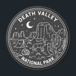 Aimant Parc national de la vallée de la Mort Dunes de sab<br><div class="desc">Design monoline de la vallée de la Mort. Le parc est connu pour Titus Canyon,  avec une ville fantôme et des rochers colorés,  et les salines du bassin de Badwater,  point le plus bas de l'Amérique du Nord.</div>