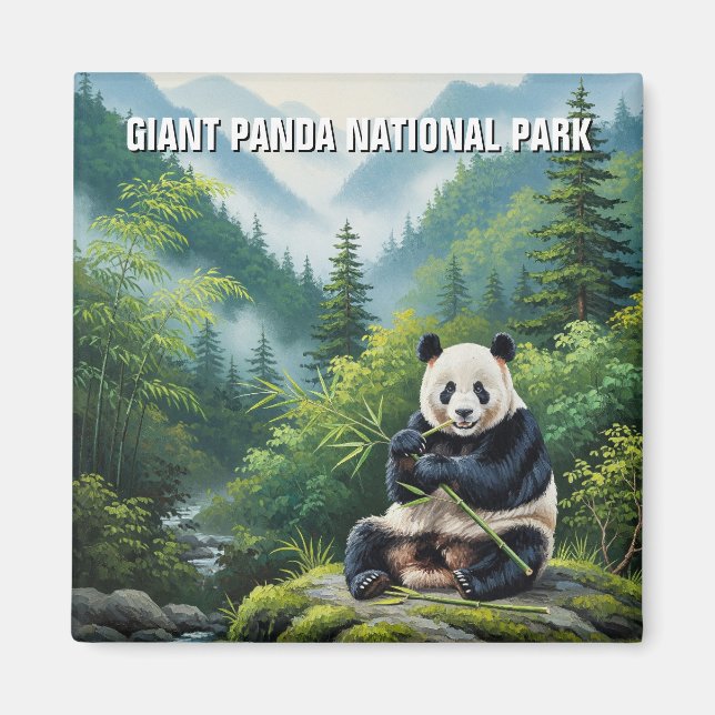 Aimant Parc national de Panda géant Chine Voyage (Devant)