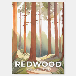 Aimant Parc national de Redwood Art de voyage à l'aquar