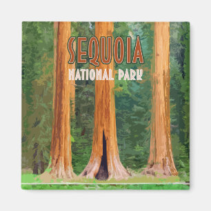 Aimant Parc national de Sequoia Californie Vintage