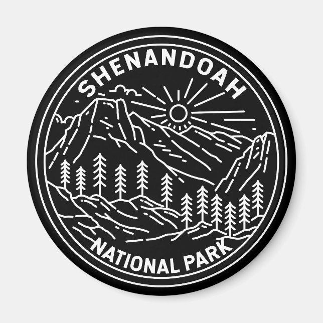 Aimant Parc national de Shenandoah Virginia Monoline (Devant)