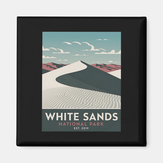 Aimant Parc national de White Sands Camping randonnée vin (Devant)