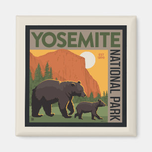 Aimant Parc national de Yosemite   Famille d'ours
