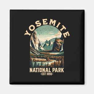 Aimant Parc national de Yosemite rétro États-Unis Randonn