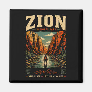 Aimant Parc national de Zion vintage rétro canyon extérie