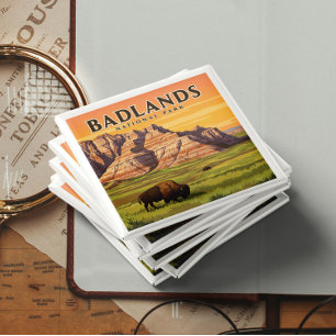 Aimant Parc national des Badlands vintage
