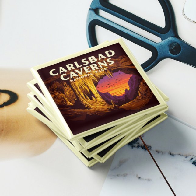 Aimant Parc national des Cavernes de Carlsbad vintages (Créateur téléchargé)