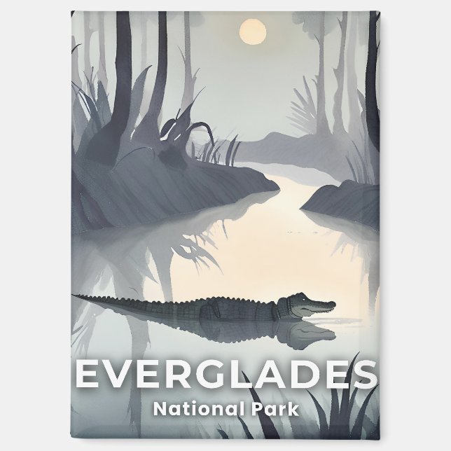 Aimant Parc national des Everglades | Alligator à l'aquar (Recto)