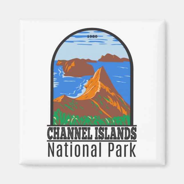 Aimant Parc national des îles Channel Californie Vintage (Devant)