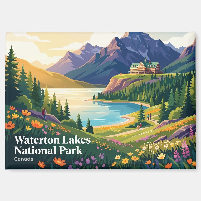Aimant Parc national des lacs Waterton Canada (Recto)