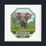 Aimant Parc national d'Etosha Namibie Elephant Aquarelle<br><div class="desc">Etosha National Park aquarelle design. Le parc se trouve dans le nord-ouest de la Namibie et l'un des plus grands parcs nationaux d'Afrique.</div>