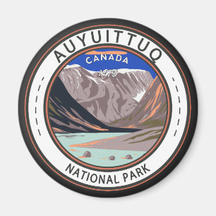 Aimant Parc national du Canada Auyuittuq Badge Vintage Ca