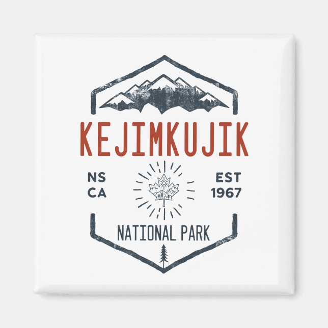 Aimant Parc national du Canada Kejimkujik Vintage en détr (Devant)