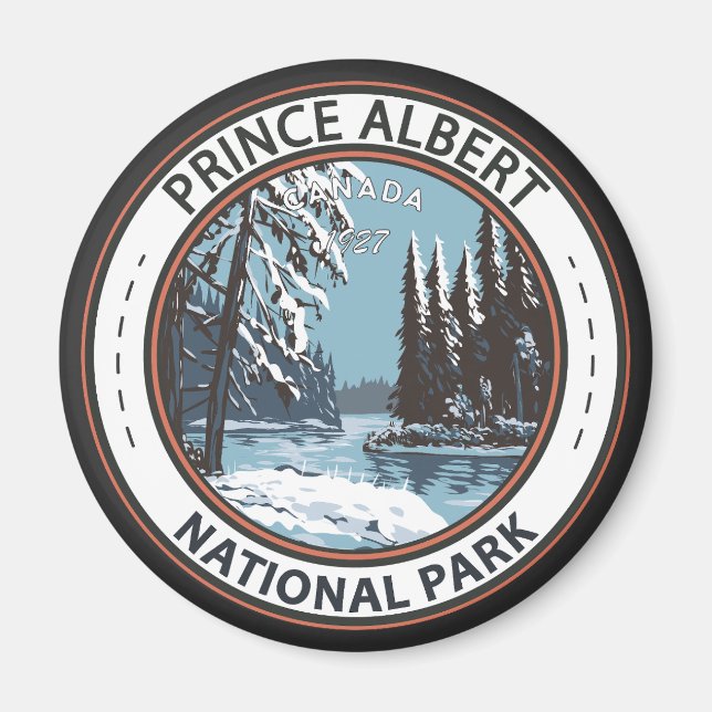 Aimant Parc national du Canada Prince Albert Badge d'hive (Devant)