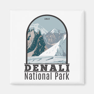 Aimant Parc national du Denali Alaska Mont Hunter Vintage