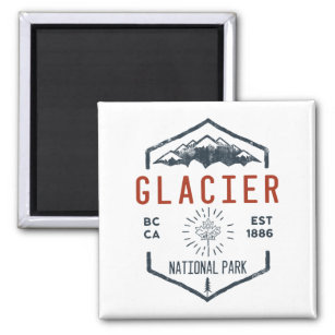 Aimant Parc national du Glacier Canada Vintage en détress