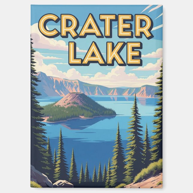 Aimant Parc national du lac Crater Oregon Voyage (Recto)