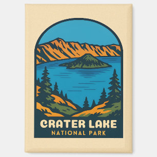 Aimant Parc national du lac Crater Vintage voyage rétro