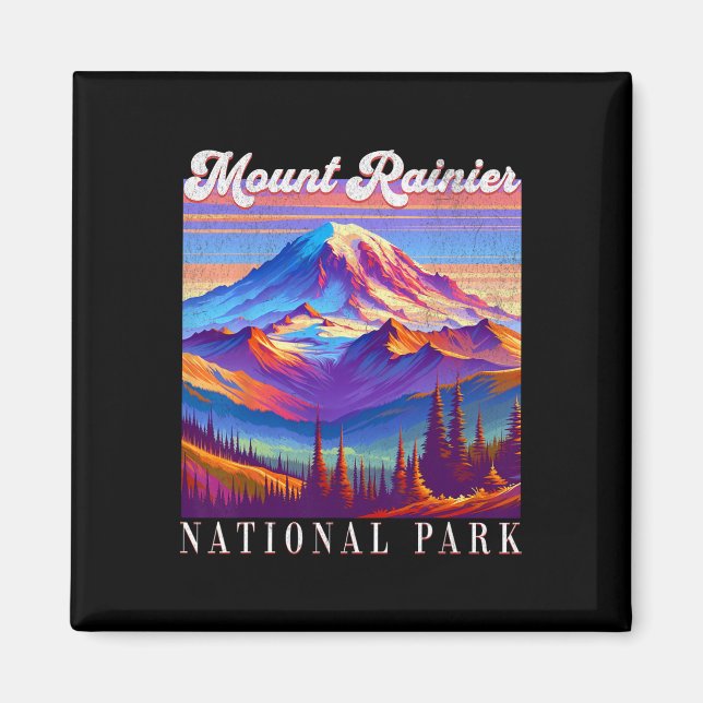 Aimant Parc national du mont Rainier Souvenir d'art de mo (Devant)