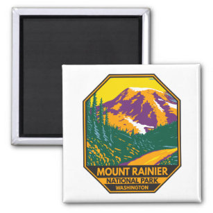Aimant Parc national du Mont Rainier Washington Retro