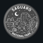 Aimant Parc national du Saguaro Arizona Vintage Monoline<br><div class="desc">Conception d'oeuvres vectorielles Saguaro. Le parc porte le nom du grand cactus saguaro,  originaire de son environnement désertique.</div>