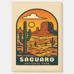 Aimant Parc national du Saguaro Vintage voyage Arizona Re