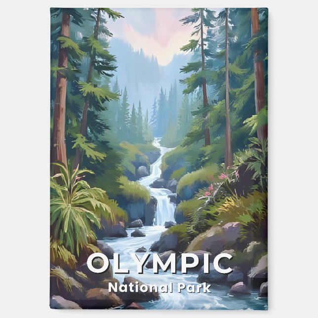 Aimant Parc national Olympique | Art de voyage dans l'Éta (Recto)