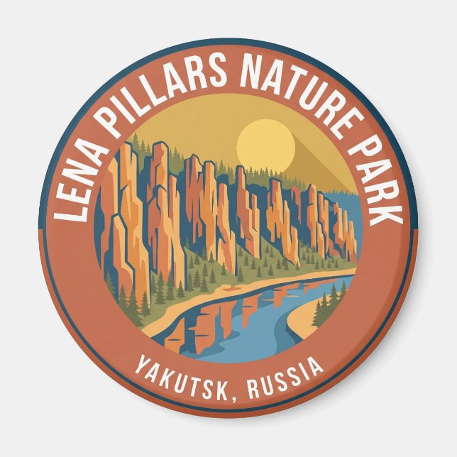 Aimant Parc naturel des piliers de la Lena Russie (Devant)