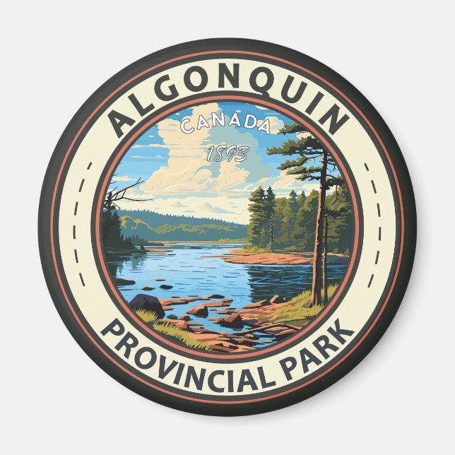 Aimant Parc provincial Algonquin Art Vintage (Devant)