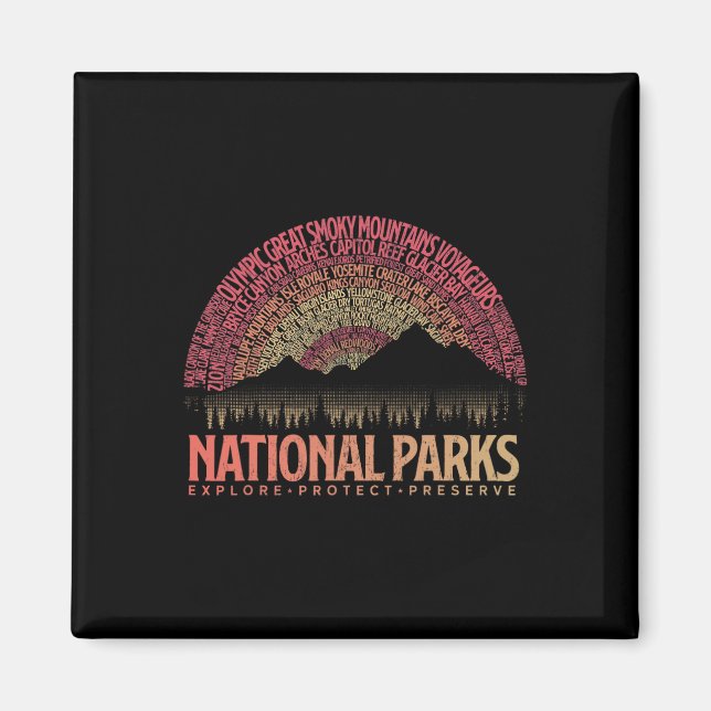 Aimant Parcs Nationaux Usa Explorer Protéger Préserver Ca (Devant)