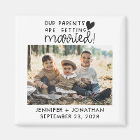 Parents mariés enfants photo enregistrer la date