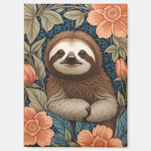 Aimant Paresseux mignon Élégant floral inspiré de William
