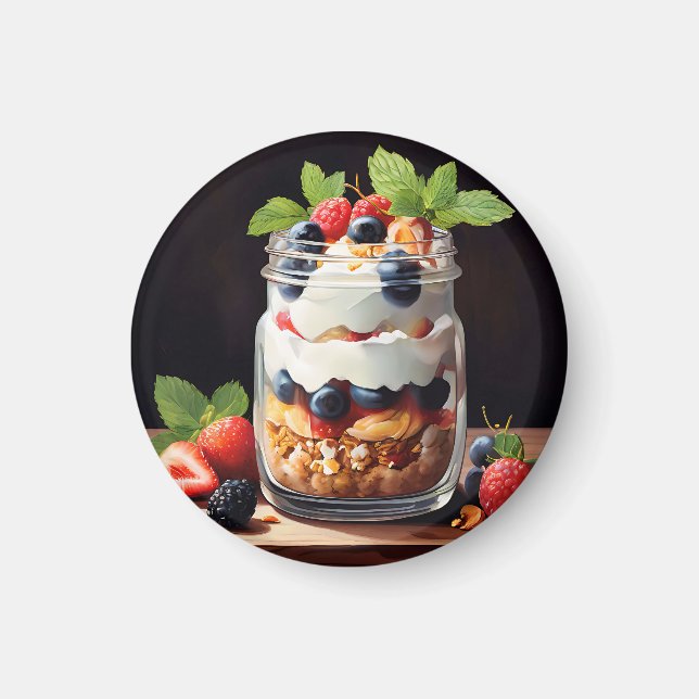 Aimant Parfait aux fruits rouges dans un pot en verre (Devant)