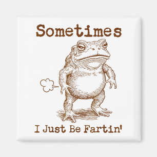 Aimant Parfois je suis juste en péchant Grenouille Drôle