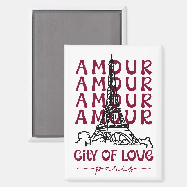 Aimant Paris City of Love – Eiffel Tower Travel Souvenir (Recto/Verso)