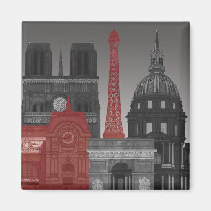 Aimant Paris Elevages par nuit - Rouge