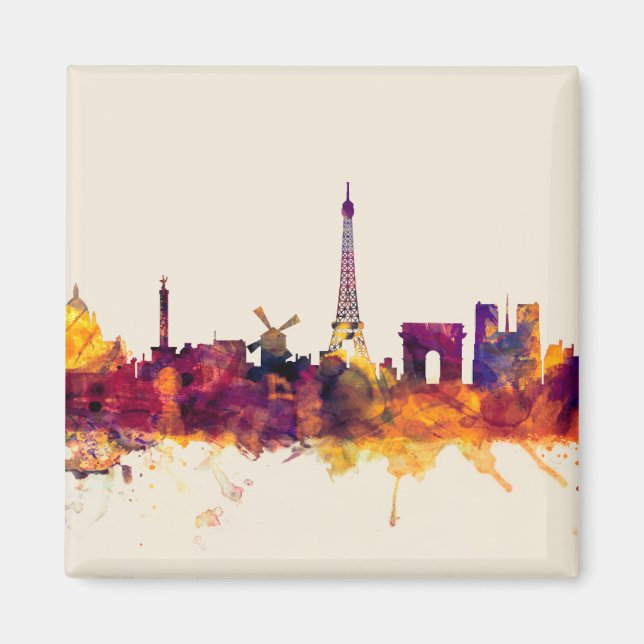 Aimant Paris France Skyline (Devant)