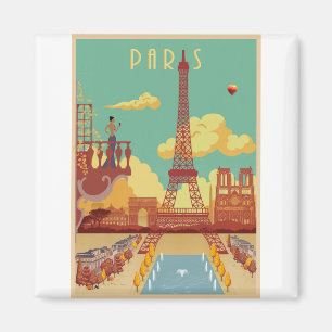 Aimant Paris poster vintage