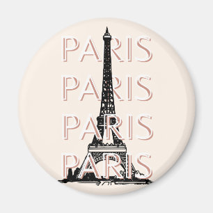 Aimant Paris Travel Art, Travel Art, Pastel, Minimaliste