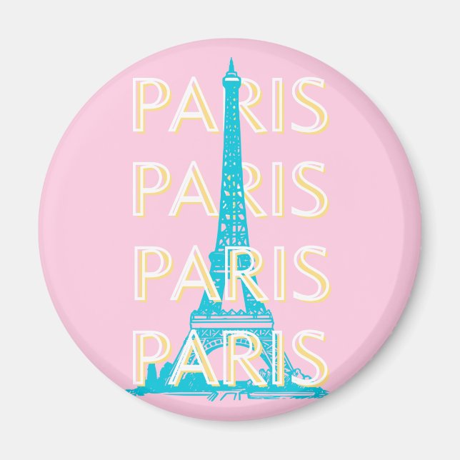Aimant Paris Travel Art, Travel Art, Preppy, Rose (Devant)