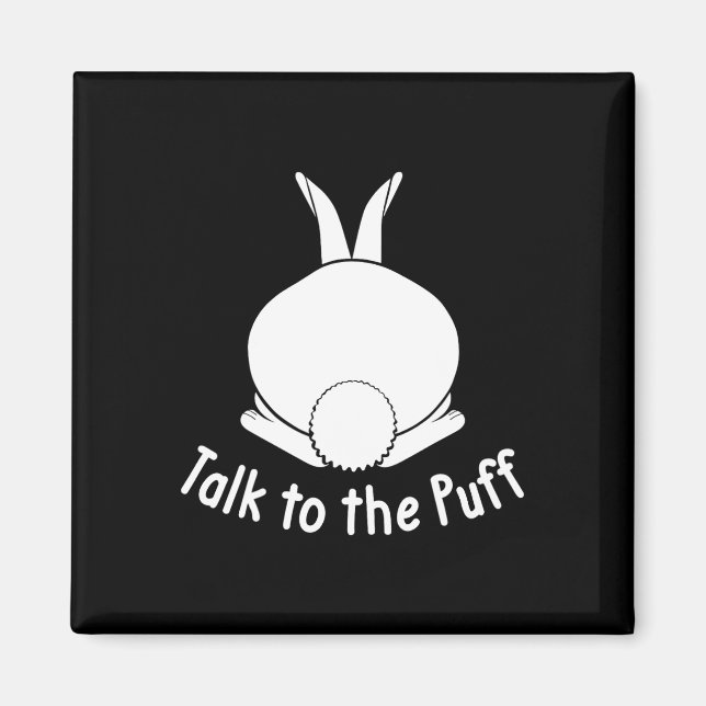 Aimant Parlez au lapin gonflable Lapin mignon Joyeuses Pâ (Devant)